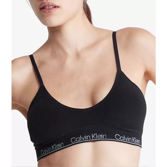 Calvin Klein NWT XS Black Modern Seamless Lightly Lined Triangle Bralette QF7093 - Picture 1 of 8